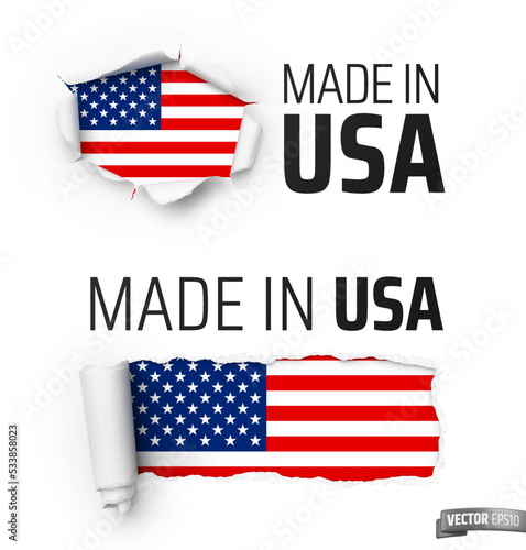 Vector made in USA logos on a white background.