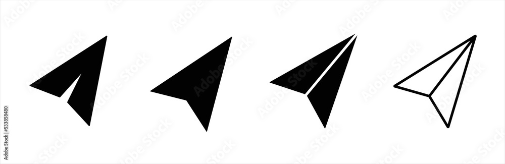 Send Message icon set. Paper Plane Icon, Different style. Vector Illustration. Send Message icon set. Paper Plane Icon, Different style. Vector Illustration.