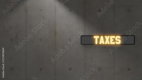 Cartel luminoso Taxes led, 4K