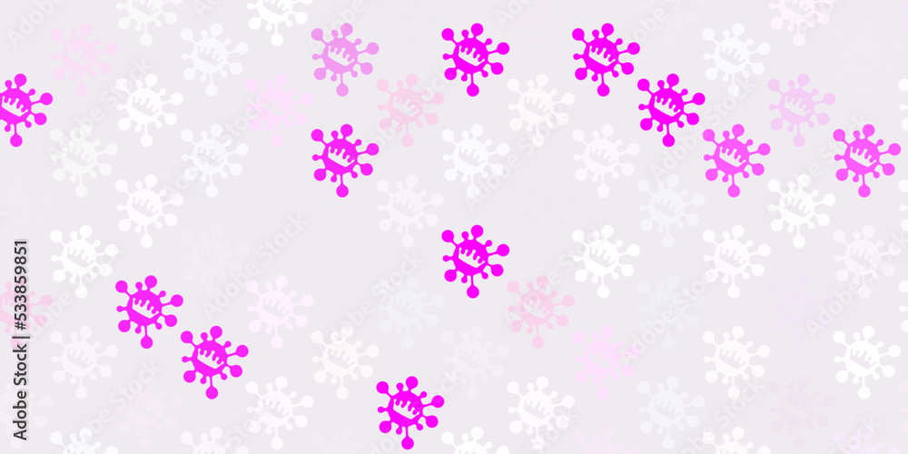 Light purple, pink vector template with flu signs. Light purple, pink vector template with flu signs.
