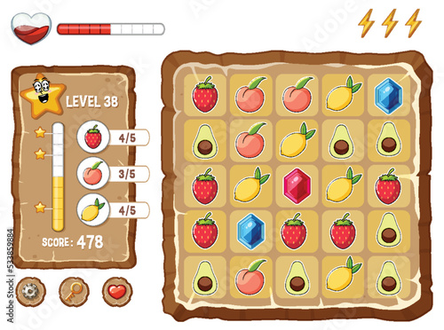 Game element template design set