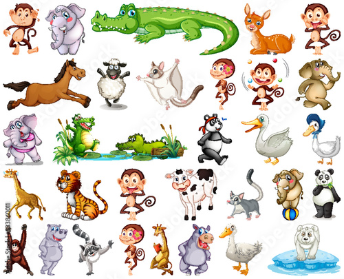 Set of animal cartoon character