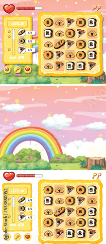 Game element template design set