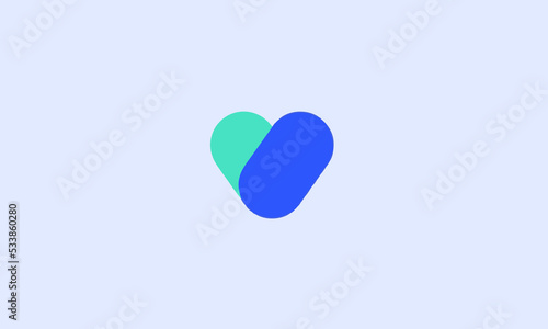 MED or medical logo with cross shape inside letter V. logo vector.