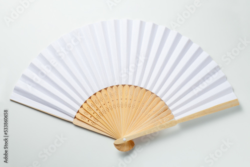 Chinese folding fan isolated on white background