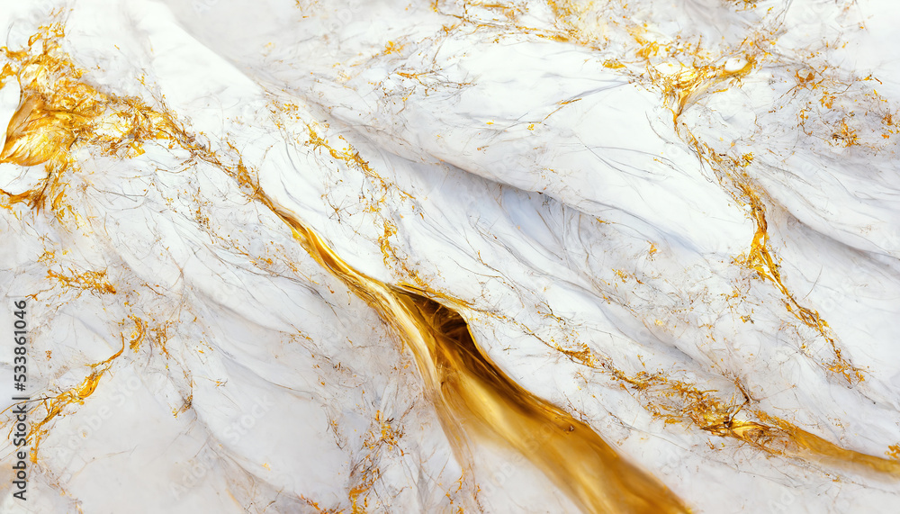 White and gold luxurious marble textured background. Abstract design