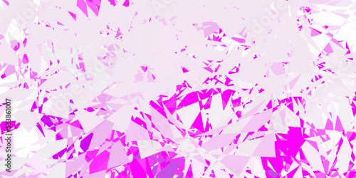 Light purple, pink vector template with triangle shapes. © Guskova