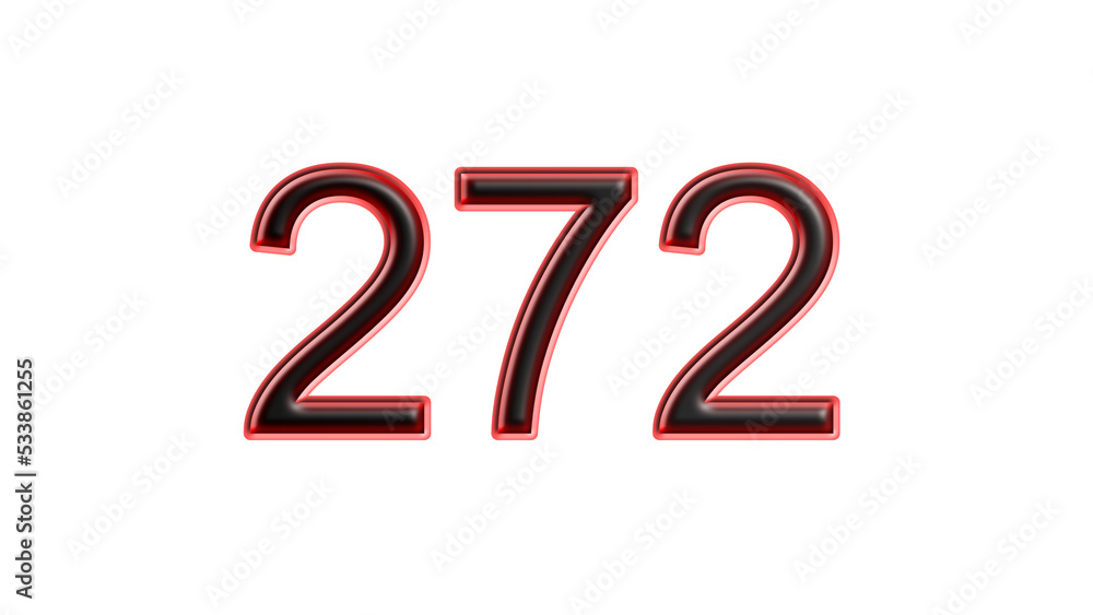 red 272 number 3d effect white background red 272 number 3d effect white background