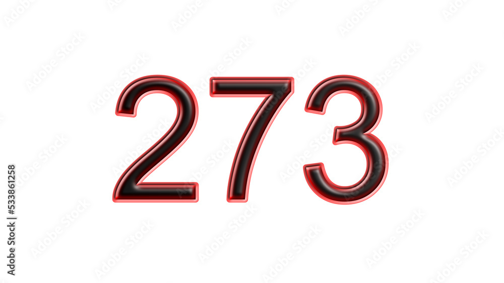 red 273 number 3d effect white background red 273 number 3d effect white background