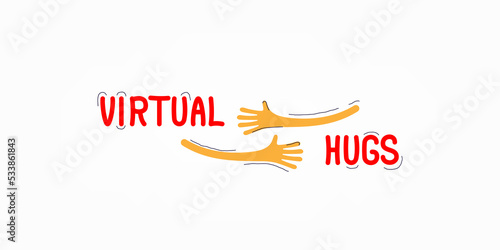 Hand drawn hugs simple abstract illustration