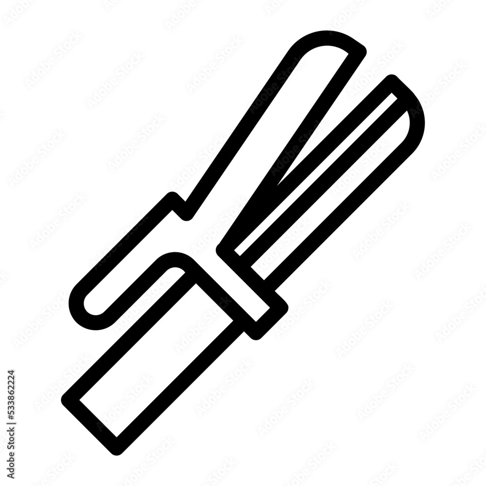 curling iron line icon