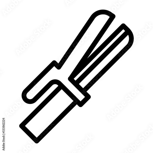 curling iron line icon