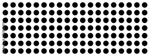 Black dots pattern banner background design vector. Circle shape wallpaper.