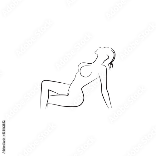 Line smooth of beautiful lady on white background vector illustration