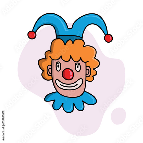 Wallpaper Mural Set of Hand Drawn color Doodle 	
clown Torontodigital.ca