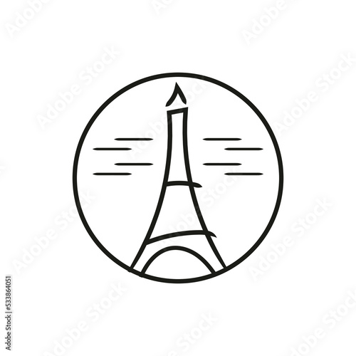 Fototapeta Naklejka Na Ścianę i Meble -  Paris logo template, design vector illustration