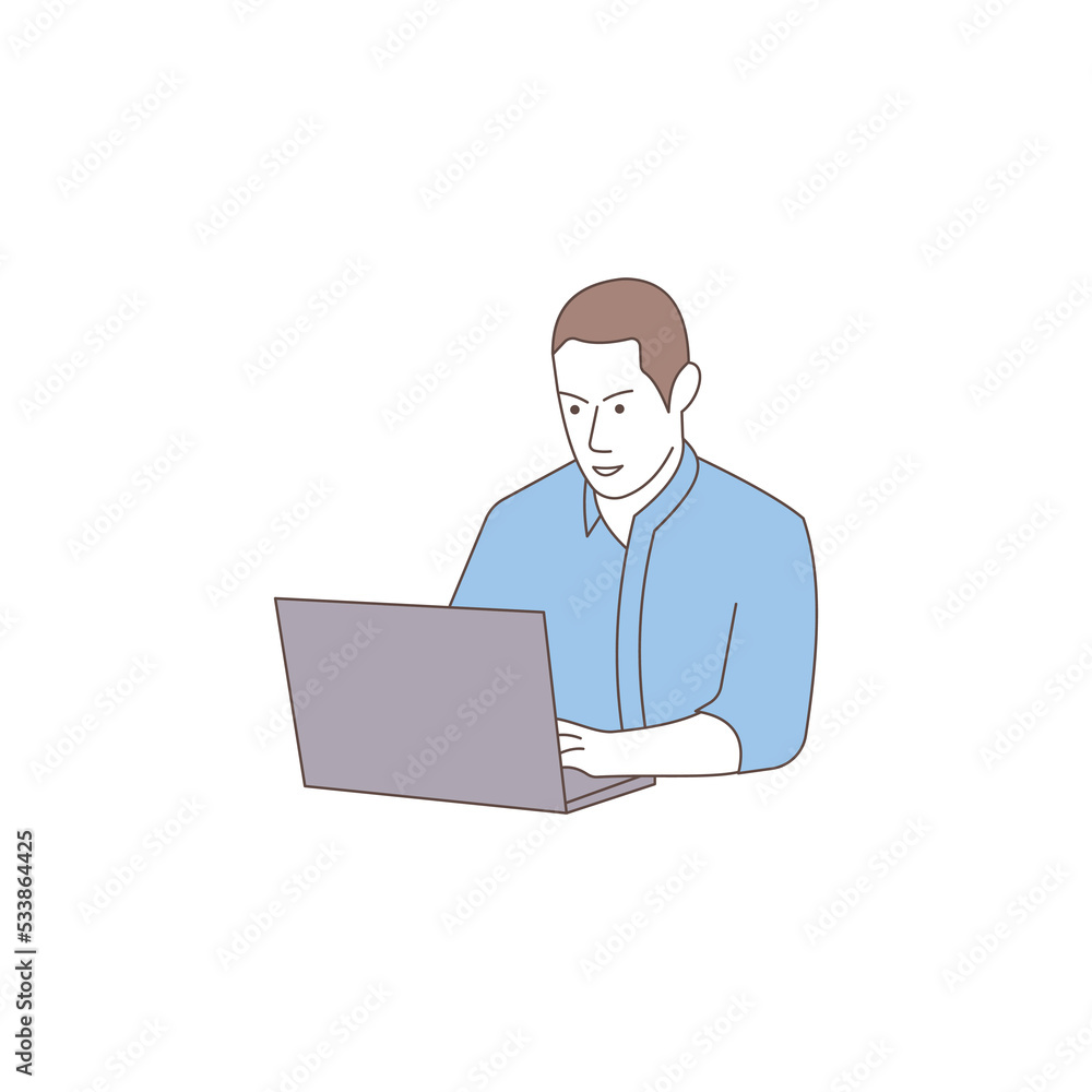 Businessman working at home with laptop Businessman working at home with laptop