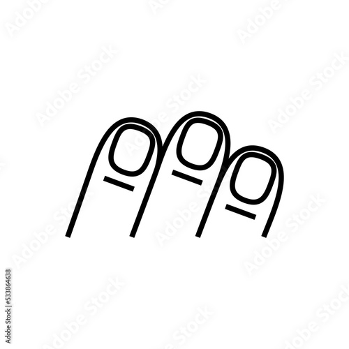 Vector line logo with the image of well-groomed men's hand with nails , symbolizing purity and care. It can be used for male manicure salon or web icon.