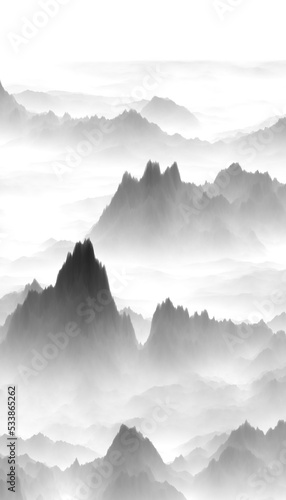 mountains in the clouds © feng