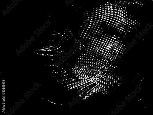 Grunge fiberglass texture. Torn glass fabric fibers.