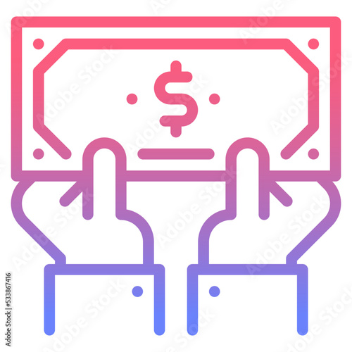 Cash gradient icon
