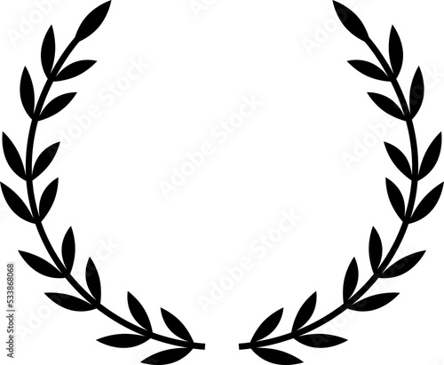 laurel wreath design illustration isolated on transparent background