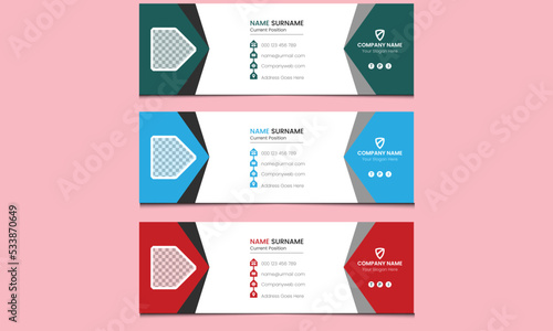 Simple clean elegant minimal creative webmail company office corporate professional modern business style mail email signature design template colorful combination.