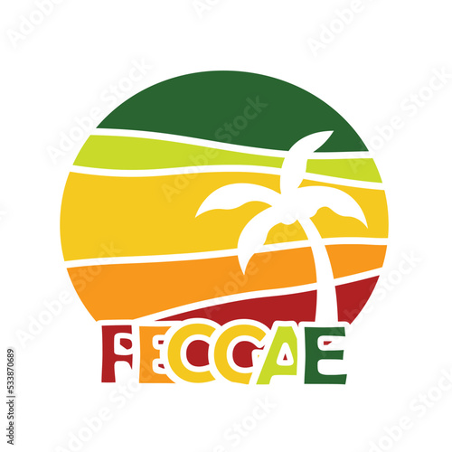 reggae color background with beach style