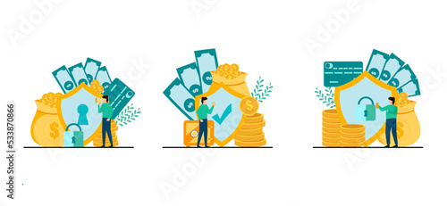 Finance Flat Bundle with People Illustration