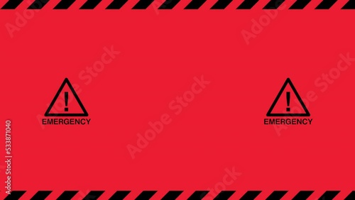 緊急事態を表現したアニメーション動画　マークあり　赤