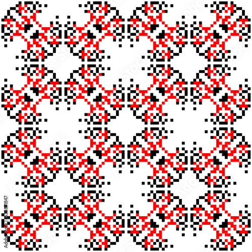 Seamless pattern traditional Ukrainian embroidery, ethnic ornament vyshyvanka