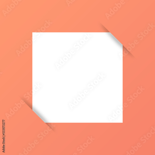 Blank white paper inside a orange background. Paper illustration for school, office and more.