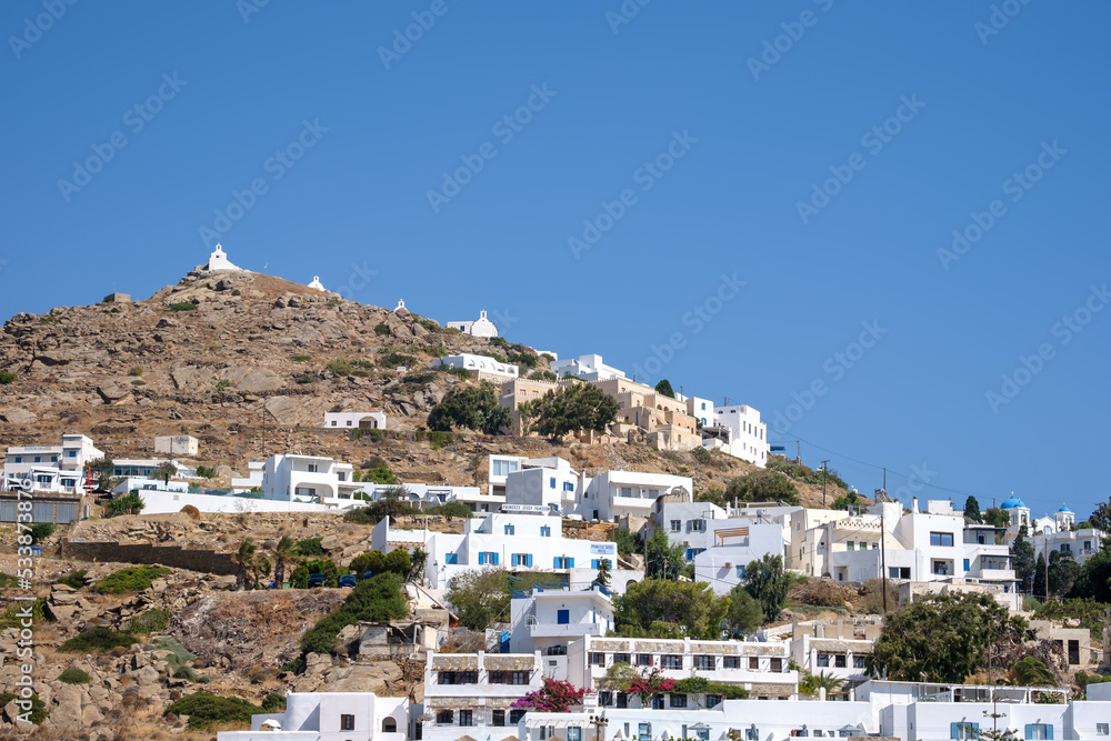 The beautiful whitewashed village of Ios in Greece