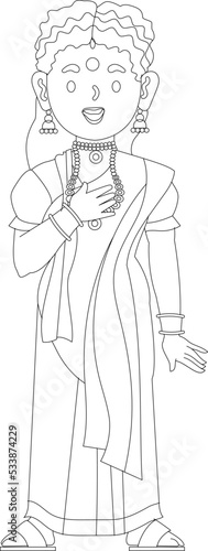 Portrait of Bengali woman in traditional sari