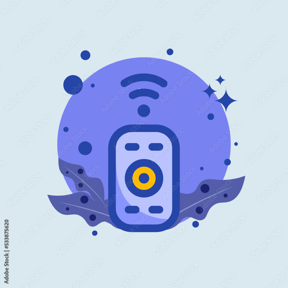 Obraz premium Remote flat illustration. Wireless control signs vector illustration
