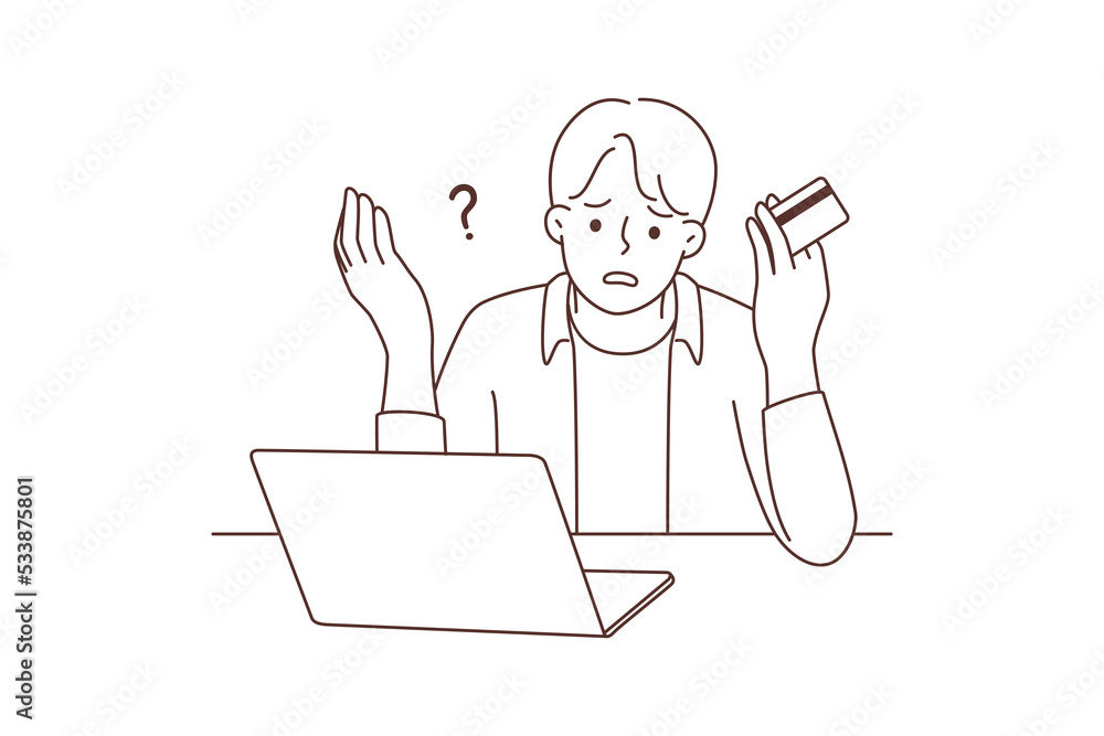 Man paying online have credit card problems Man paying online have credit card problems