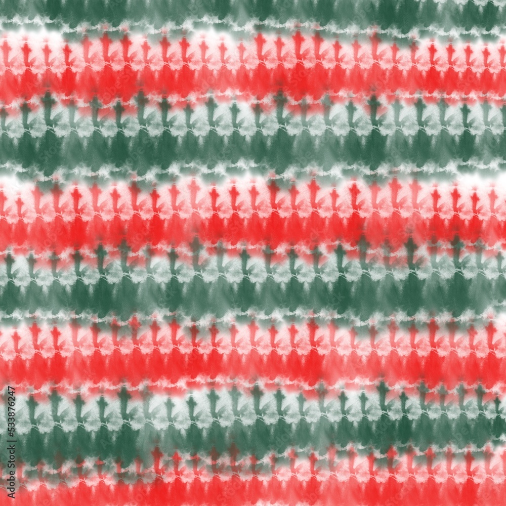 Abstract tie dye red and green color christmas background