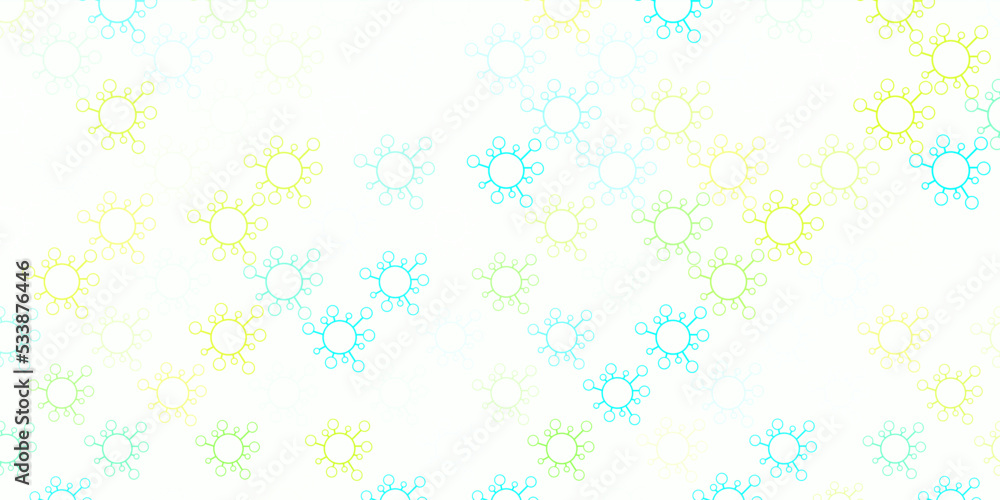 Light blue, green vector template with flu signs.