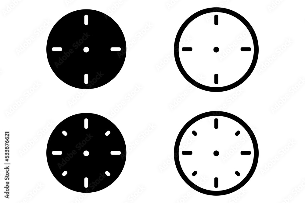 A set of icons of simple flat watches. Good for any project. A set of icons of simple flat watches. Good for any project.