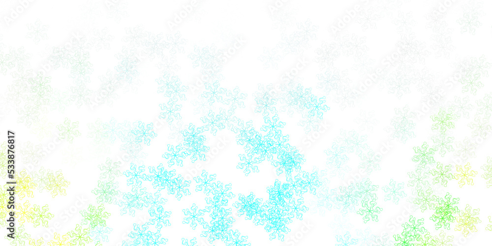 Light blue, green vector natural backdrop with flowers.