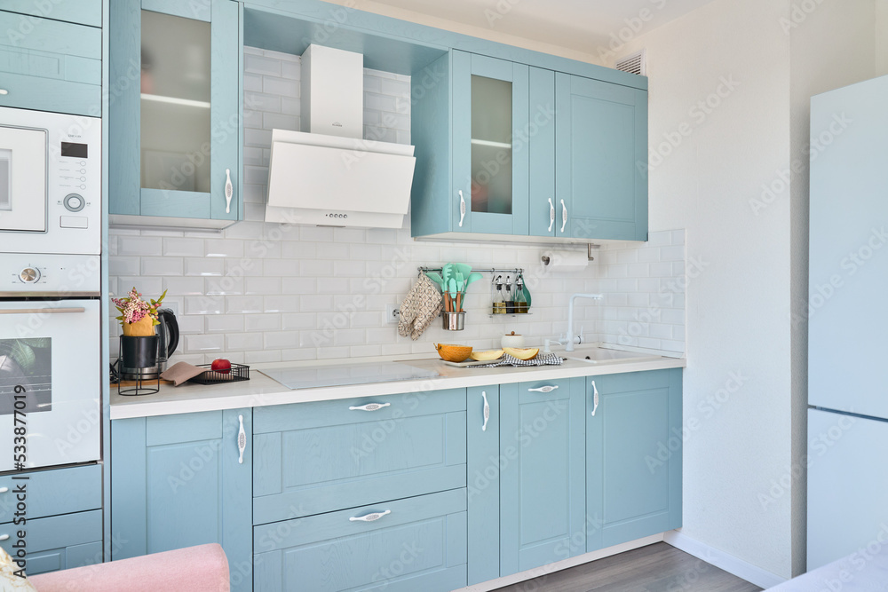 Fototapeta premium Prepared beautiful apartment with decor for rent