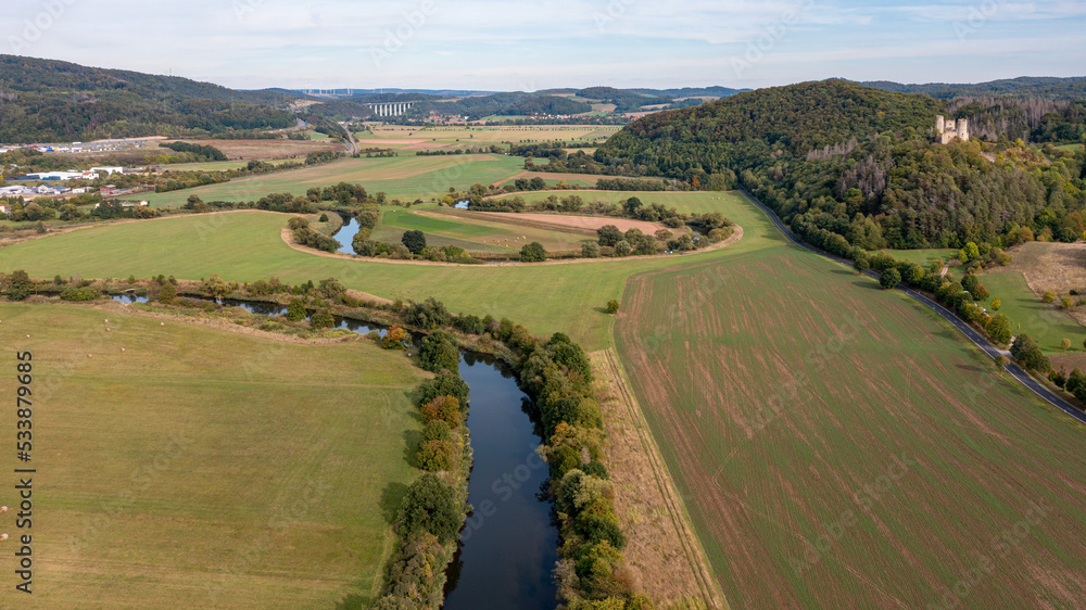 The Werra River between Hesse and Thuringia at Herleshausen