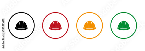 Helmet. Construction protective helmet. Vector image.