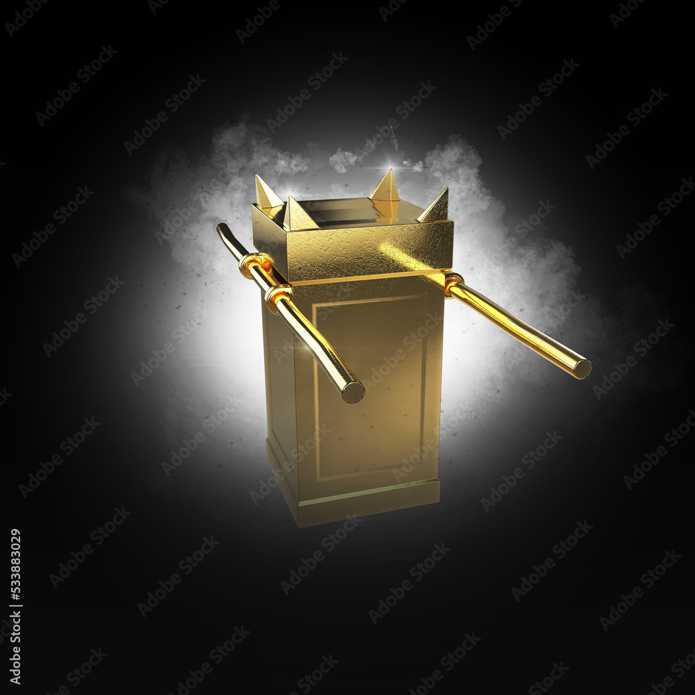 Altar of Incense Tabernacle Sanctuary Moses Day of Atonement Prayer 3D Illustration Clouds Stock