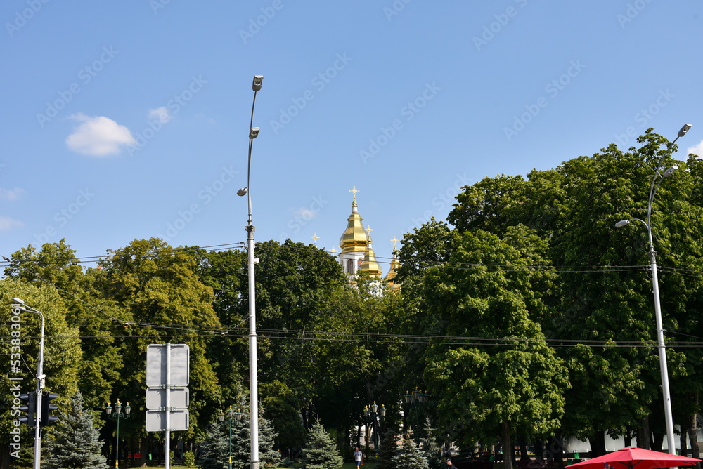 Church in the center of Kharkov near the Mirror Stream, Ukraine