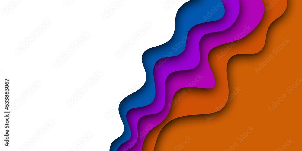 Colorful 3D abstract background paper cut shapes design layout for business presentations
