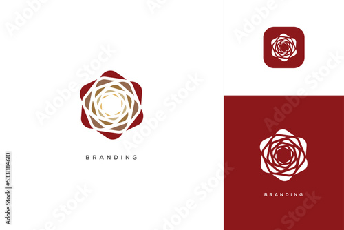 Rose Petal Abstract Finance Marketing Trading Networking Vector Logo
