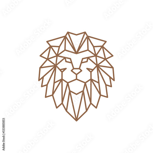 polygonal Lion head illustration. Geometric animal style. Vector illustration