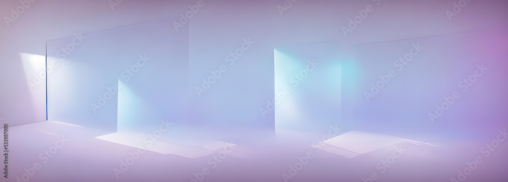 White Futuristic empty room. Empty space. Abstract background. Banner size White Futuristic empty room. Empty space. Abstract background. Banner size