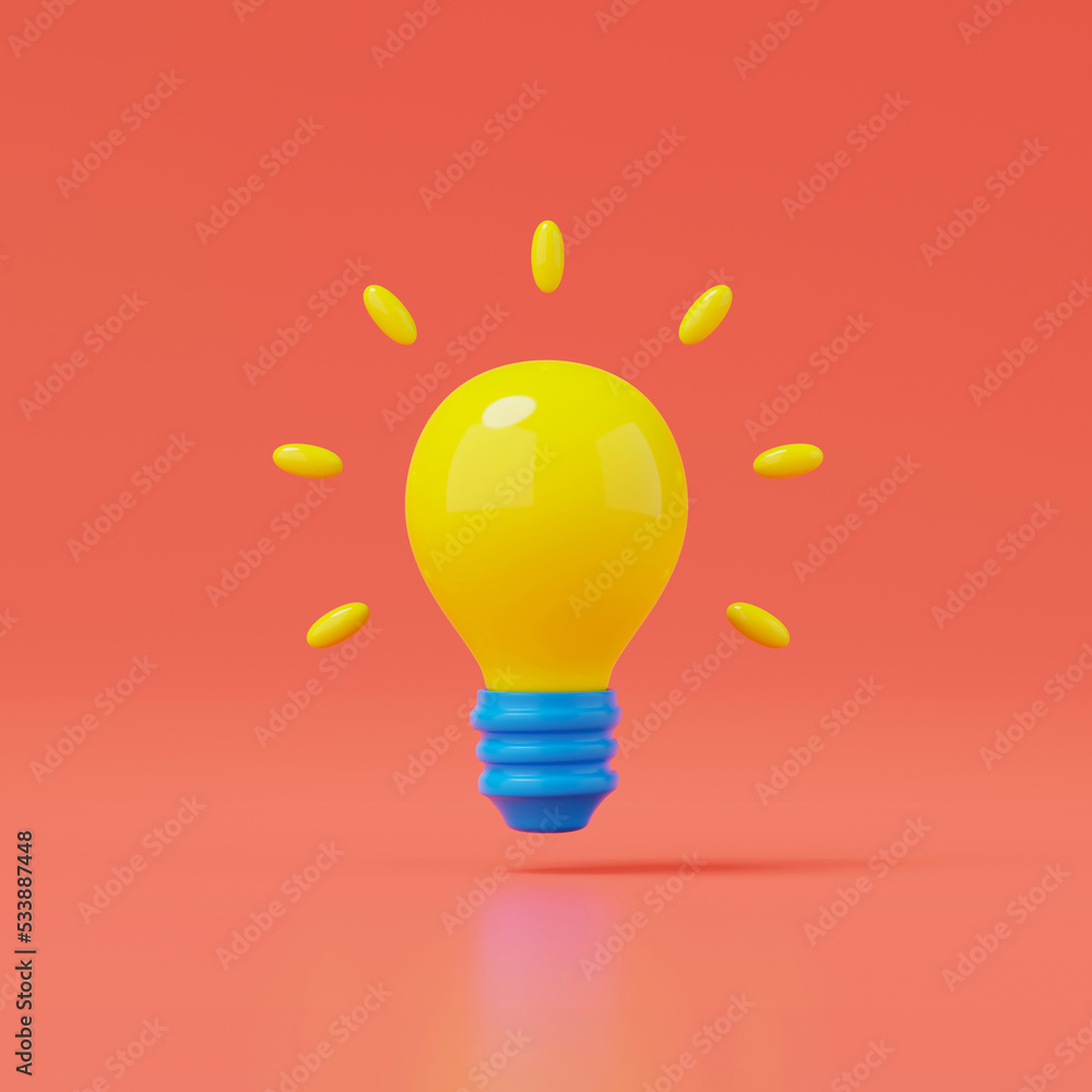 3d render of lightbulb isolated on red background. 3d render of lightbulb isolated on red background.